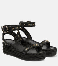 Valentino Garavani Rockstud leather espadrille wedges