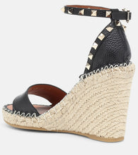 Valentino Garavani Rockstud leather wedge espadrilles