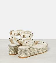 Valentino Garavani Rockstud leather wedge espadrilles