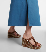 Valentino Garavani Rockstud leather wedge espadrilles