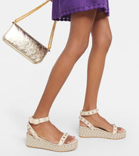 Valentino Garavani Rockstud leather wedge espadrilles