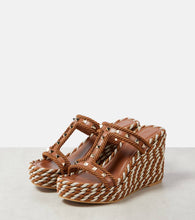 Valentino Garavani Rockstud leather wedge espadrilles