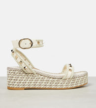 Valentino Garavani Rockstud leather wedge espadrilles