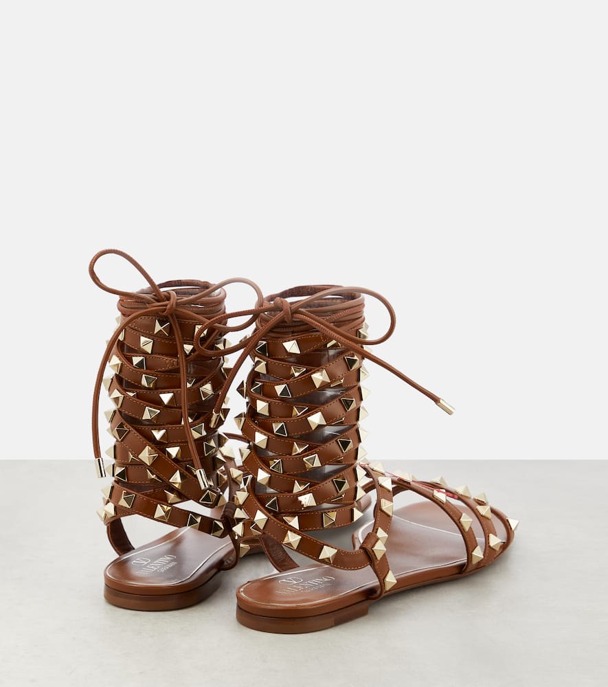 Valentino Garavani Rockstud leather wrap-around sandals
