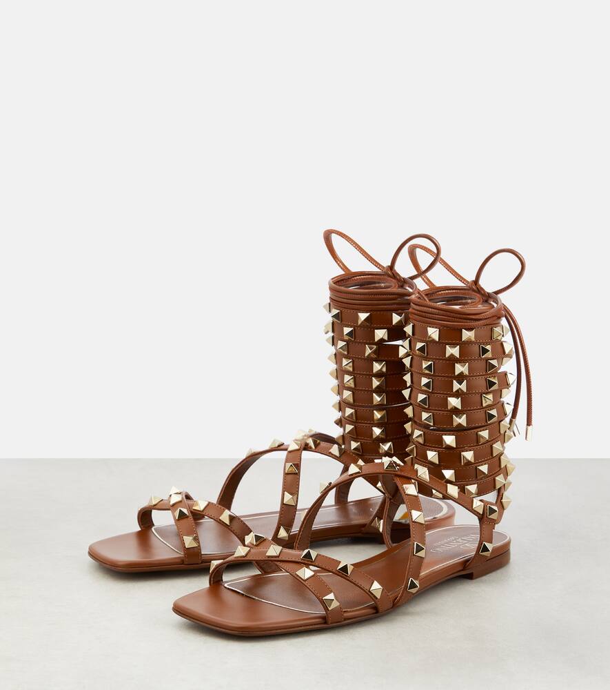 Valentino Garavani Rockstud leather wrap-around sandals
