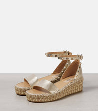 Valentino Garavani Rockstud metallic leather espadrille sandals