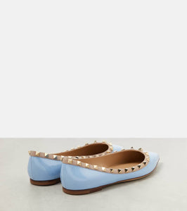 Valentino Garavani Rockstud patent leather ballet flats