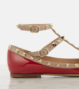 Valentino Garavani Rockstud patent leather ballet flats