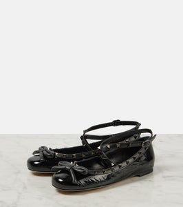Valentino Garavani Rockstud patent leather ballet flats