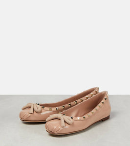 Valentino Garavani Rockstud patent leather ballet flats