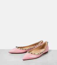 Valentino Garavani Rockstud patent leather ballet flats