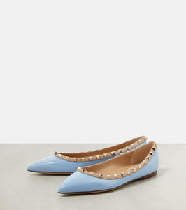 Valentino Garavani Rockstud patent leather ballet flats