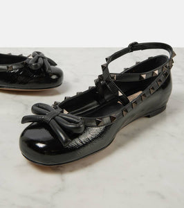 Valentino Garavani Rockstud patent leather ballet flats