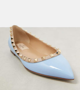 Valentino Garavani Rockstud patent leather ballet flats