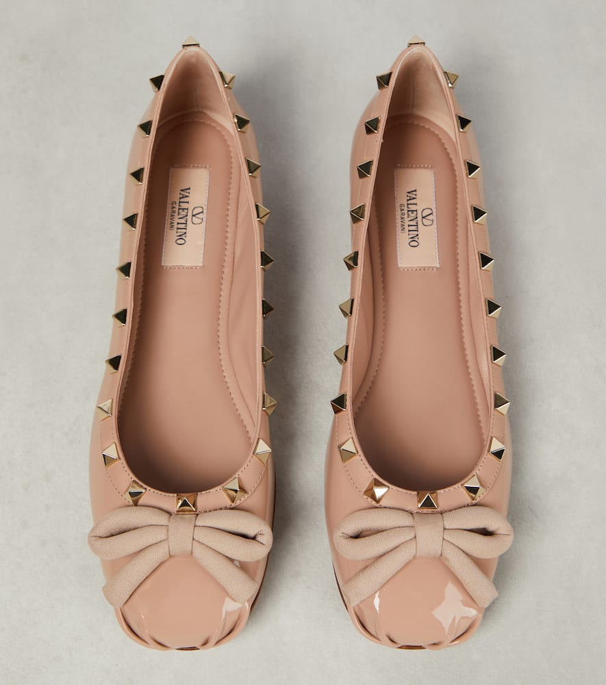 Valentino Garavani Rockstud patent leather ballet flats