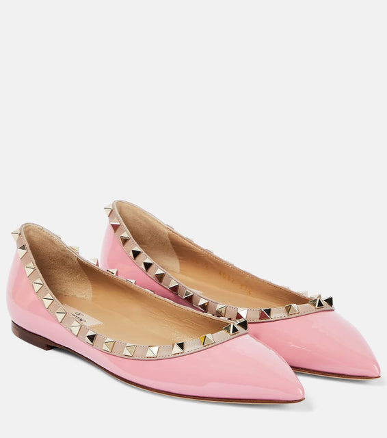 Valentino Garavani Rockstud patent leather ballet flats