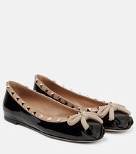Valentino Garavani Rockstud patent leather ballet flats - Valentino Garavani Rockstud漆皮芭蕾平底鞋