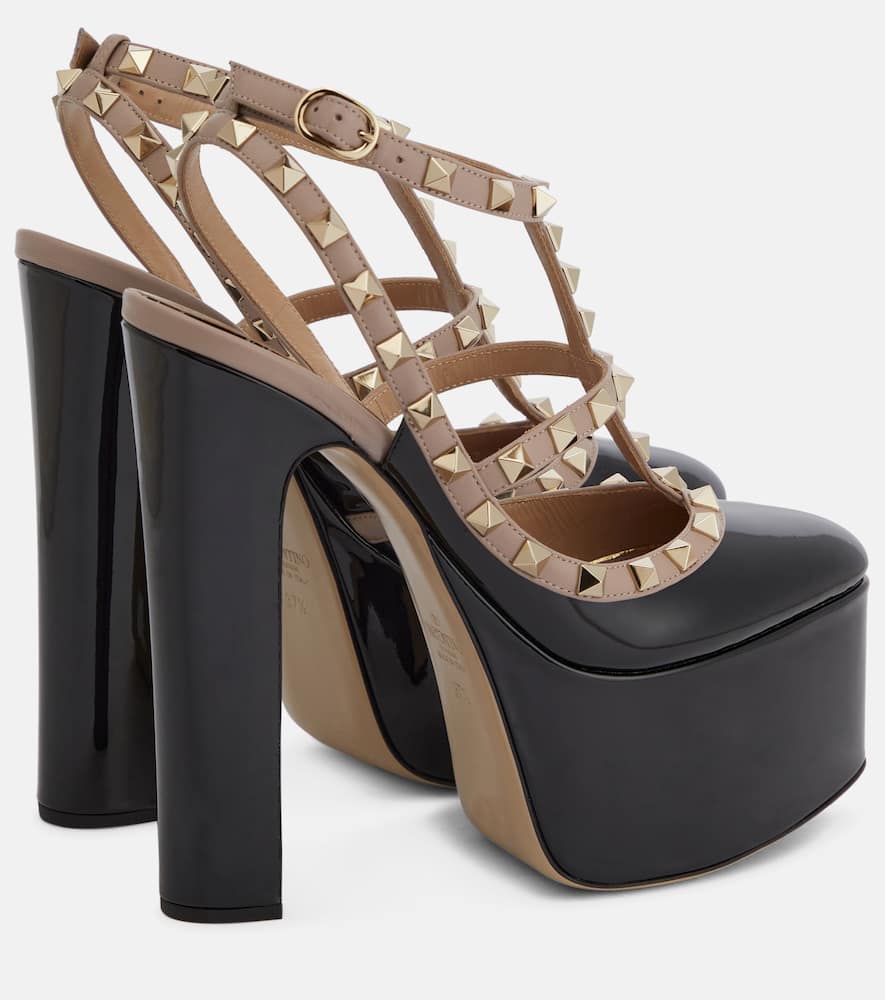 Valentino Garavani Rockstud patent leather platform pumps
