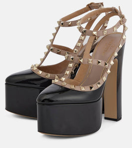 Valentino Garavani Rockstud patent leather platform pumps