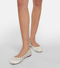 Valentino Garavani Rockstud satin and leather ballet flats