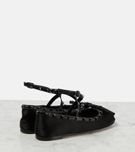 Valentino Garavani Rockstud satin ballet flats