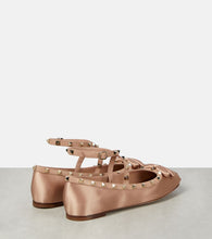 Valentino Garavani Rockstud satin  ballet flats