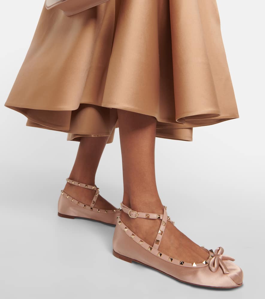 Valentino Garavani Rockstud satin  ballet flats