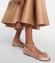 Valentino Garavani Rockstud satin  ballet flats
