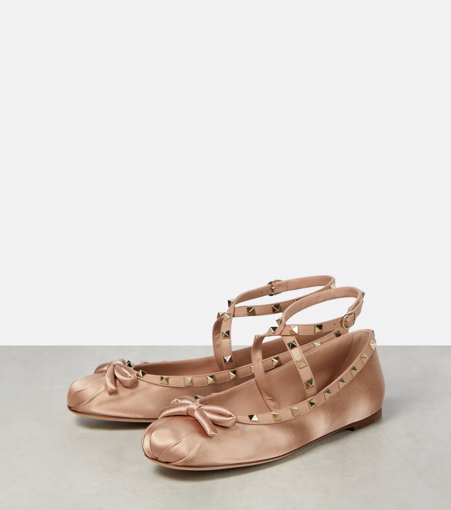 Valentino Garavani Rockstud satin  ballet flats