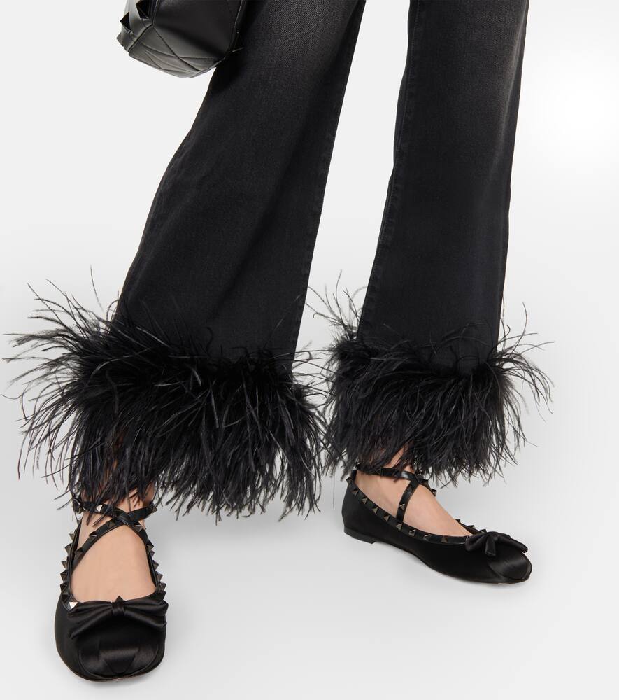 Valentino Garavani Rockstud satin ballet flats