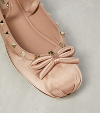 Valentino Garavani Rockstud satin  ballet flats