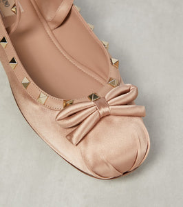 Valentino Garavani Rockstud satin  ballet flats