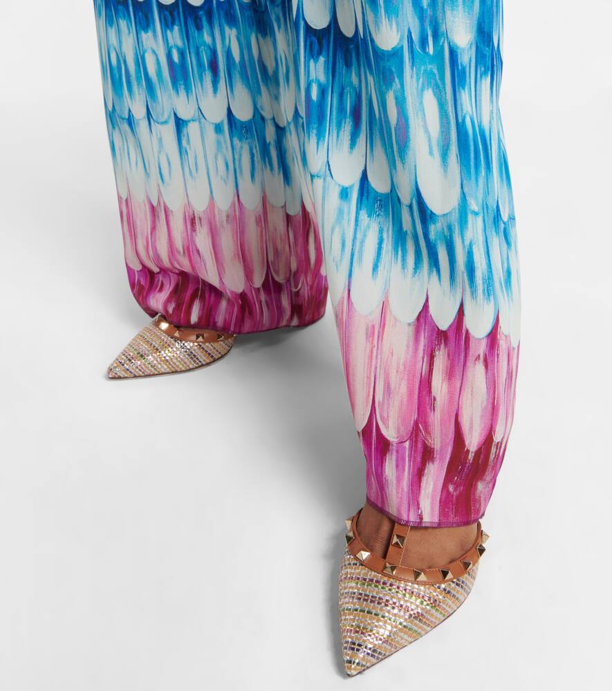 Valentino Garavani Rockstud striped pumps