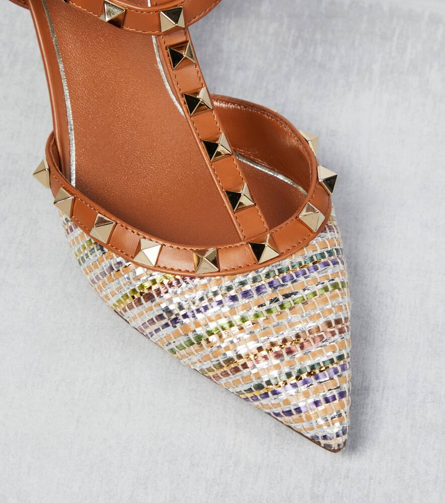 Valentino Garavani Rockstud striped pumps