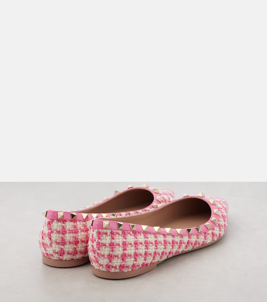 Valentino Garavani Rockstud tweed ballet flats
