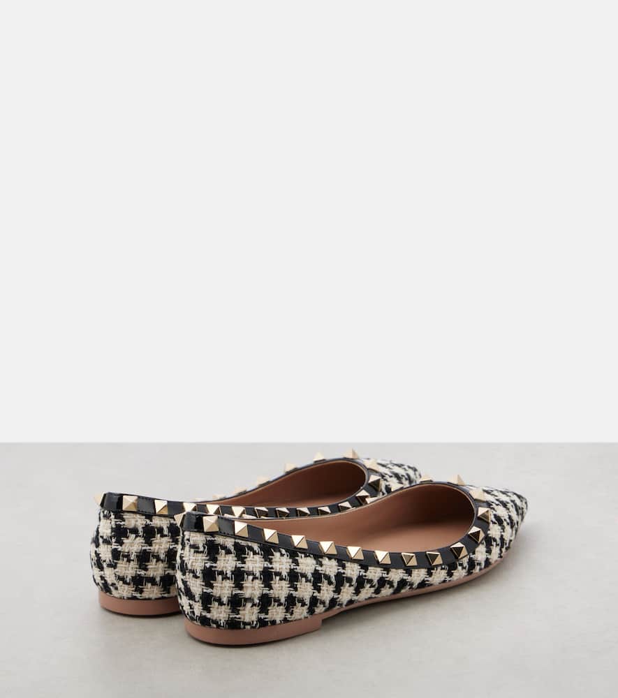 Valentino Garavani Rockstud tweed ballet flats