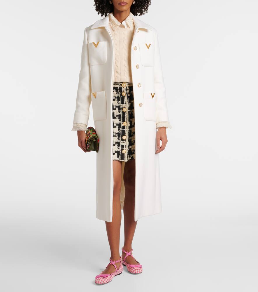 Valentino Garavani Rockstud tweed ballet flats