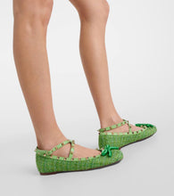 Valentino Garavani Rockstud tweed lam√É¬© ballet flats