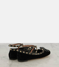 Valentino Garavani Rockstud velvet ballet flats