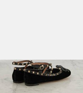 Valentino Garavani Rockstud velvet ballet flats