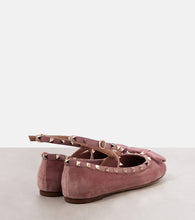 Valentino Garavani Rockstud velvet ballet flats