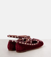 Valentino Garavani Rockstud velvet ballet flats