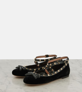 Valentino Garavani Rockstud velvet ballet flats
