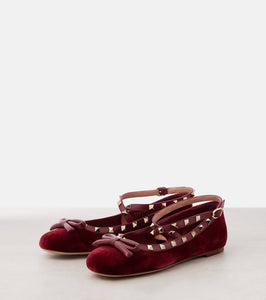 Valentino Garavani Rockstud velvet ballet flats