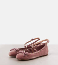 Valentino Garavani Rockstud velvet ballet flats