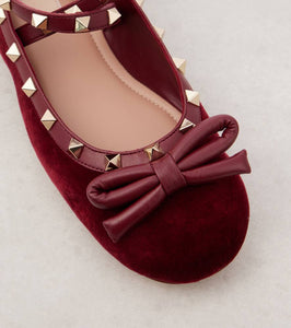 Valentino Garavani Rockstud velvet ballet flats