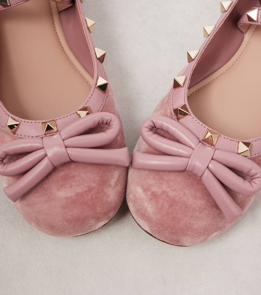 Valentino Garavani Rockstud velvet ballet flats