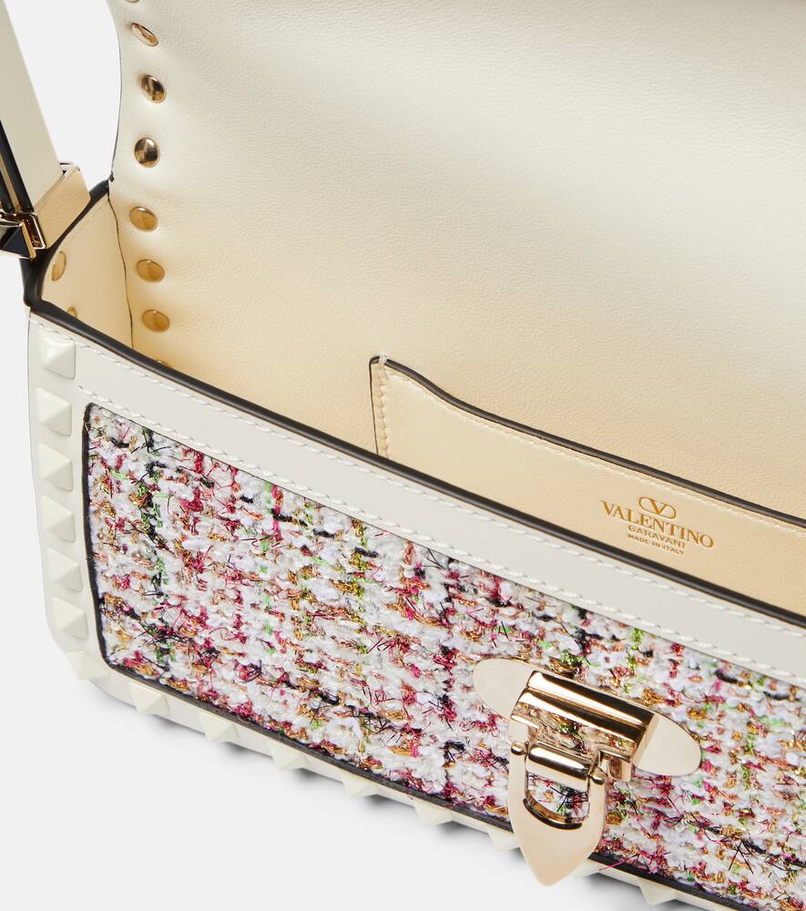 Valentino Garavani Rockstud23 E/W tweed shoulder bag