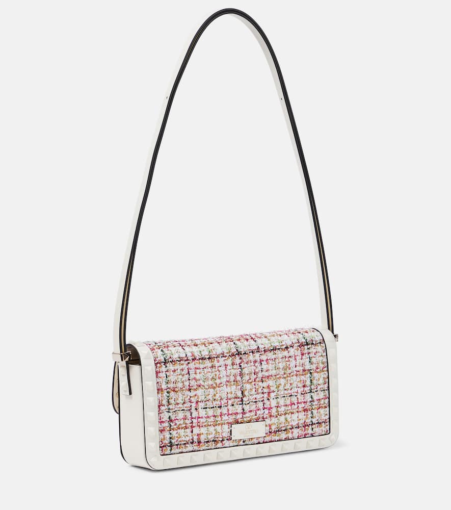 Valentino Garavani Rockstud23 E/W tweed shoulder bag
