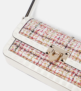 Valentino Garavani Rockstud23 E/W tweed shoulder bag